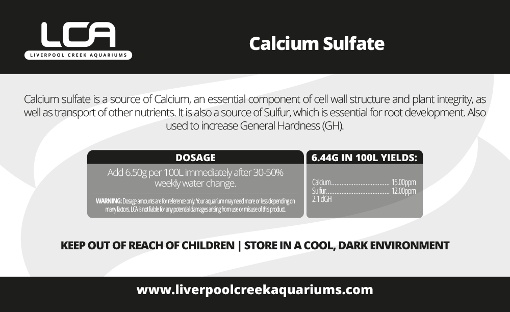 Liverpool Creek Aquariums Calcium Sulfate Aquarium pLant fertiliser and water treatment