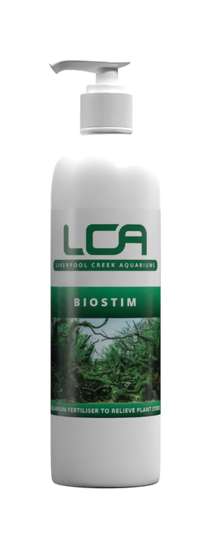 Bottle of LCA Biostim on a white background