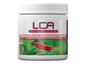Jar of LCA Shrimp Mineral Premium Dry Pre-Mix on a white background