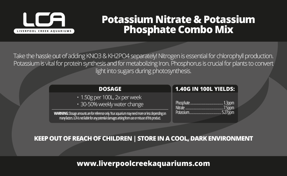 LCA Liverpool Creek Aquariums Potassium nitrate / Monopotassium phosphate Combo Mix