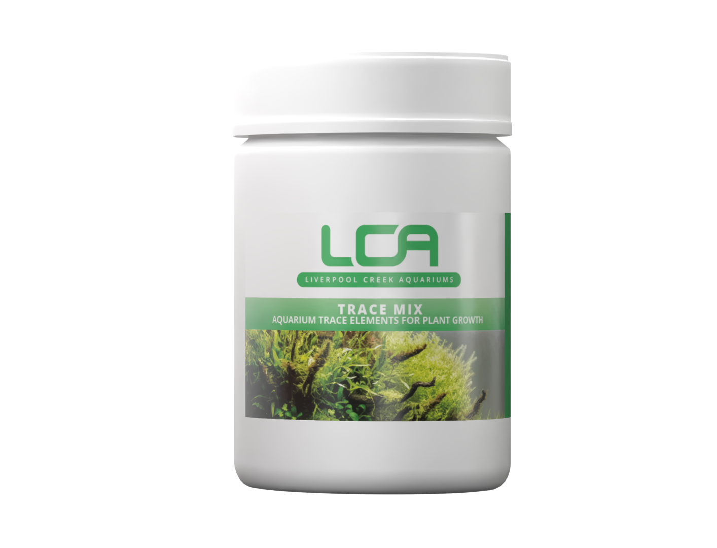White container with green label featuring LCA branding on a white background