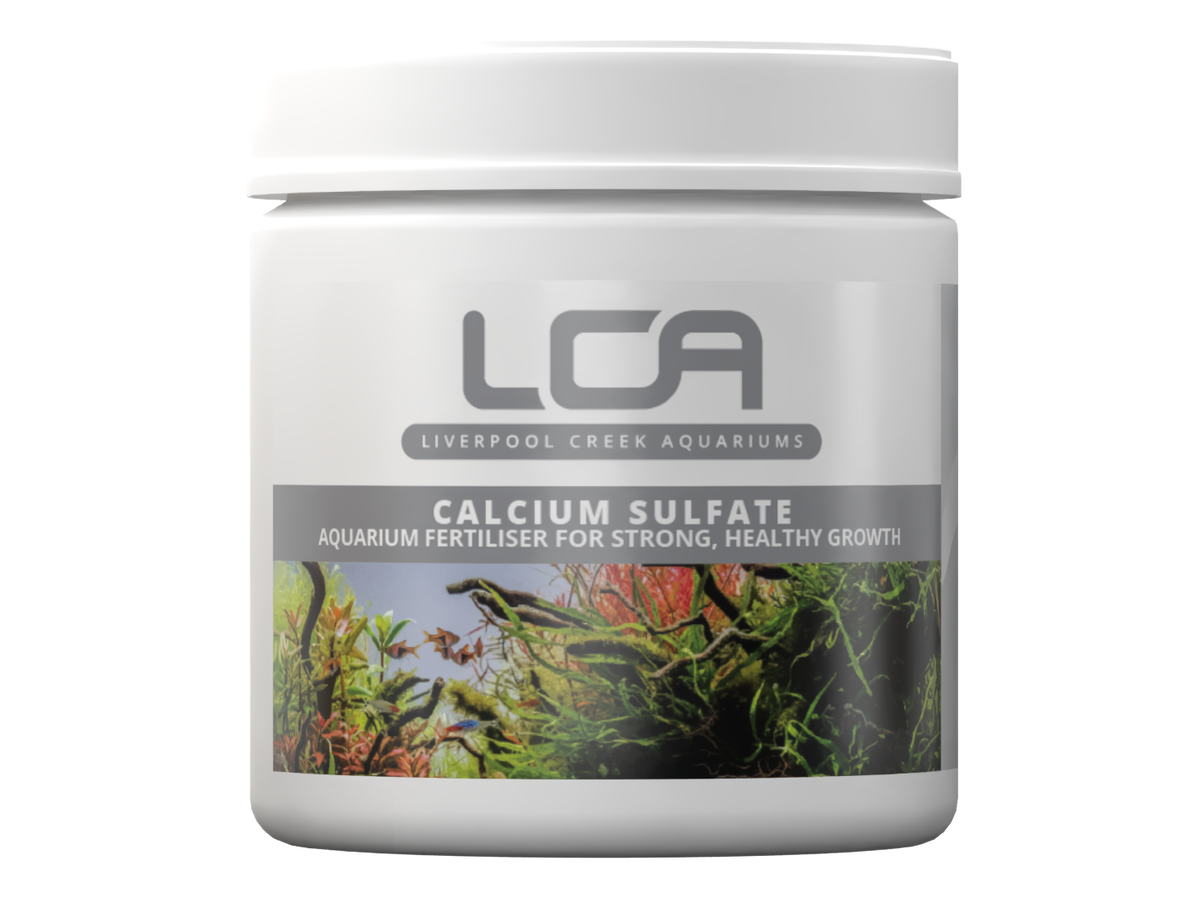 Jar of Liverpool Creek Aquariums Calcium Sulfate on a white background