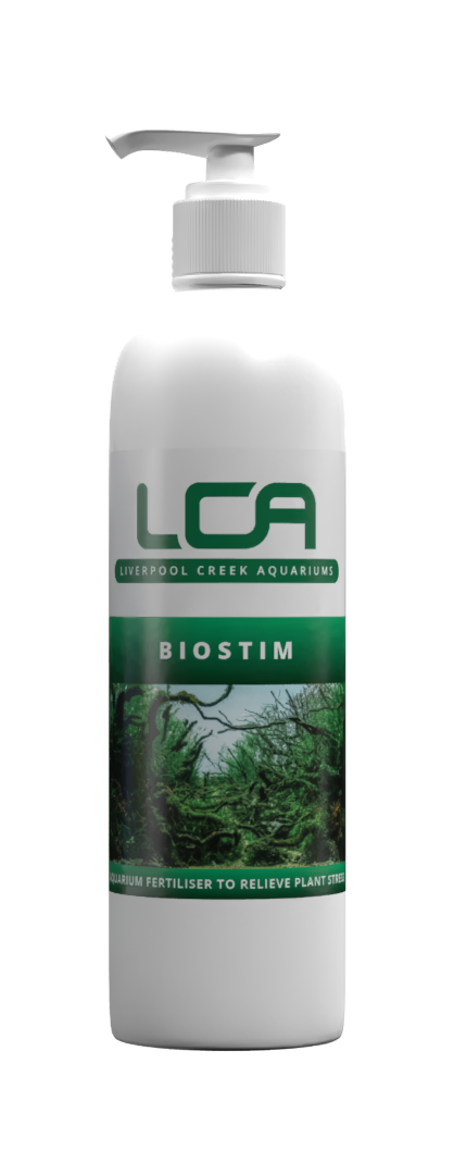 Bottle of LCA Biostim on a white background
