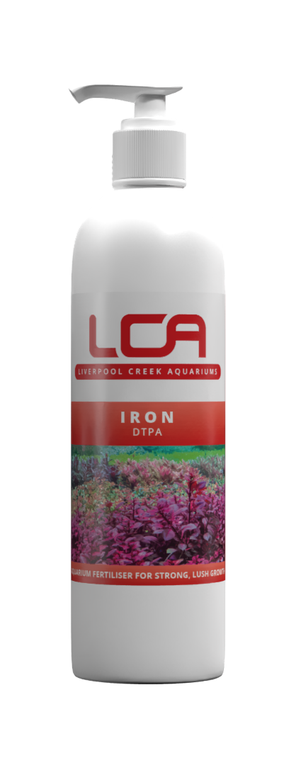 LCA Iron DTPA product bottle with pump on a white background