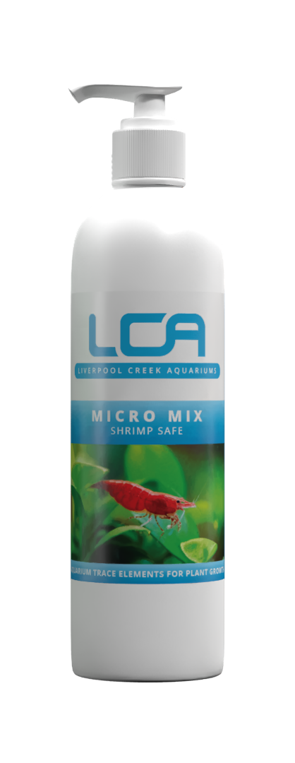 LCA Micro Mix bottle for aquariums with a pump on a white background