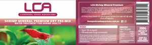 LCA Shrimp Mineral Premium packaging with shrimp illustration and text.