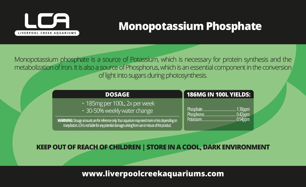 LCA LIverpool Creek Aquariums Mono Potassium phosphate aquarium plant fertiliser