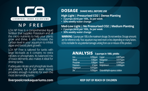 LCA Liverpool Creek Aquariums NP Free Nitrate and Phosphate Free Aquarium plant fertiliser