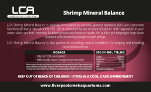 LCA Liverpool Creek Aquariums Shrimp Mineral Balance (GH+/Kh+ Dry Mix) aquarium water treatment